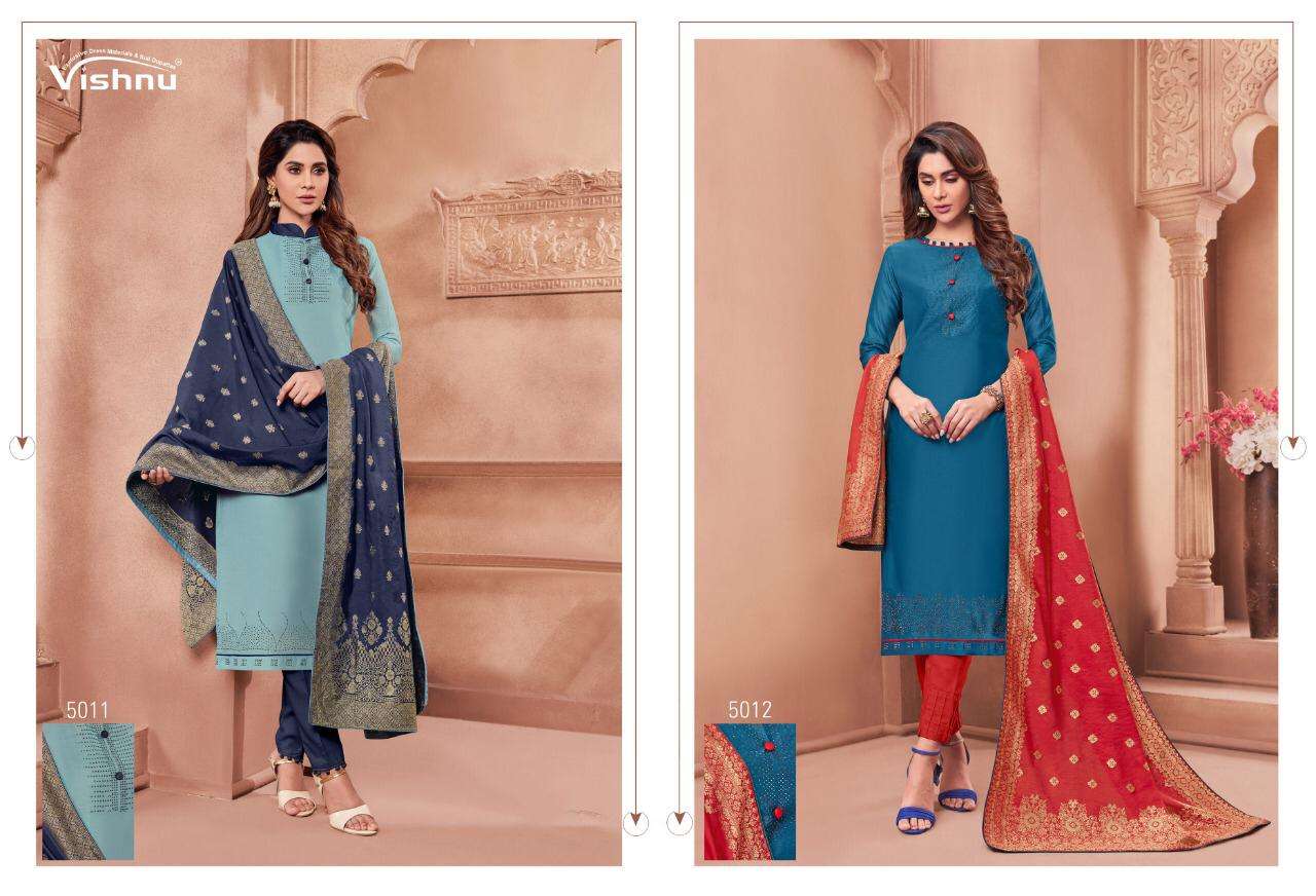 NAJNI BY VISHNU PRINTS 5001 TO 5012 SERIES BEAUTIFUL SUITS STYLISH FANCY COLORFUL PARTY WEAR & ETHNIC WEAR POLY COTTON PRINTED DRESSES AT WHOLESALE PRICE