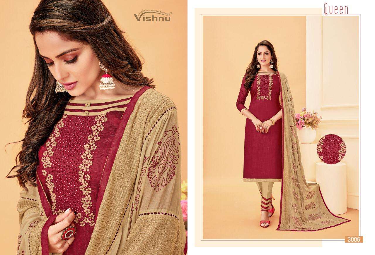 NOUREEN VOL-8 BY VISHNU PRINTS 3001 TO 3012 SERIES BEAUTIFUL SUITS STYLISH FANCY COLORFUL PARTY WEAR & ETHNIC WEAR POLY COTTON PRINTED DRESSES AT WHOLESALE PRICE