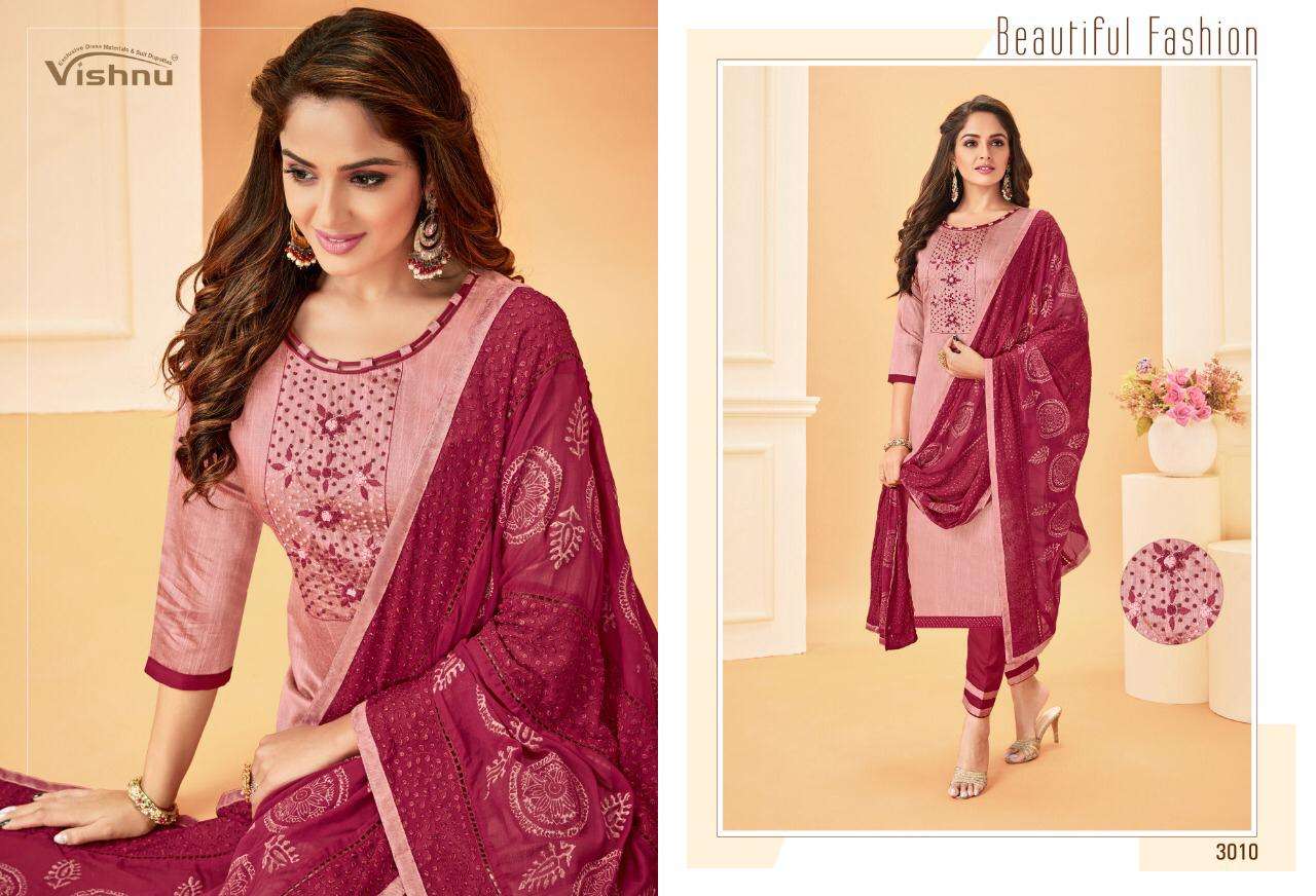 NOUREEN VOL-8 BY VISHNU PRINTS 3001 TO 3012 SERIES BEAUTIFUL SUITS STYLISH FANCY COLORFUL PARTY WEAR & ETHNIC WEAR POLY COTTON PRINTED DRESSES AT WHOLESALE PRICE
