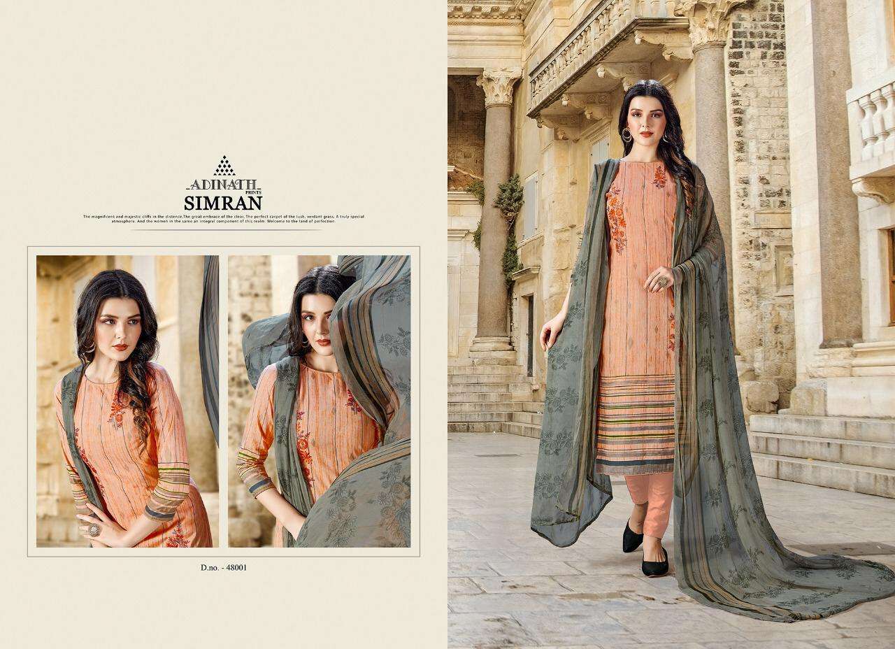 SIMRAN BY ADINATH PRINTS 48001 TO 48010 SERIES BEAUTIFUL SUITS STYLISH FANCY COLORFUL PARTY WEAR & ETHNIC WEAR PURE CAMBRIC COTTON PRINTED DRESSES AT WHOLESALE PRICE