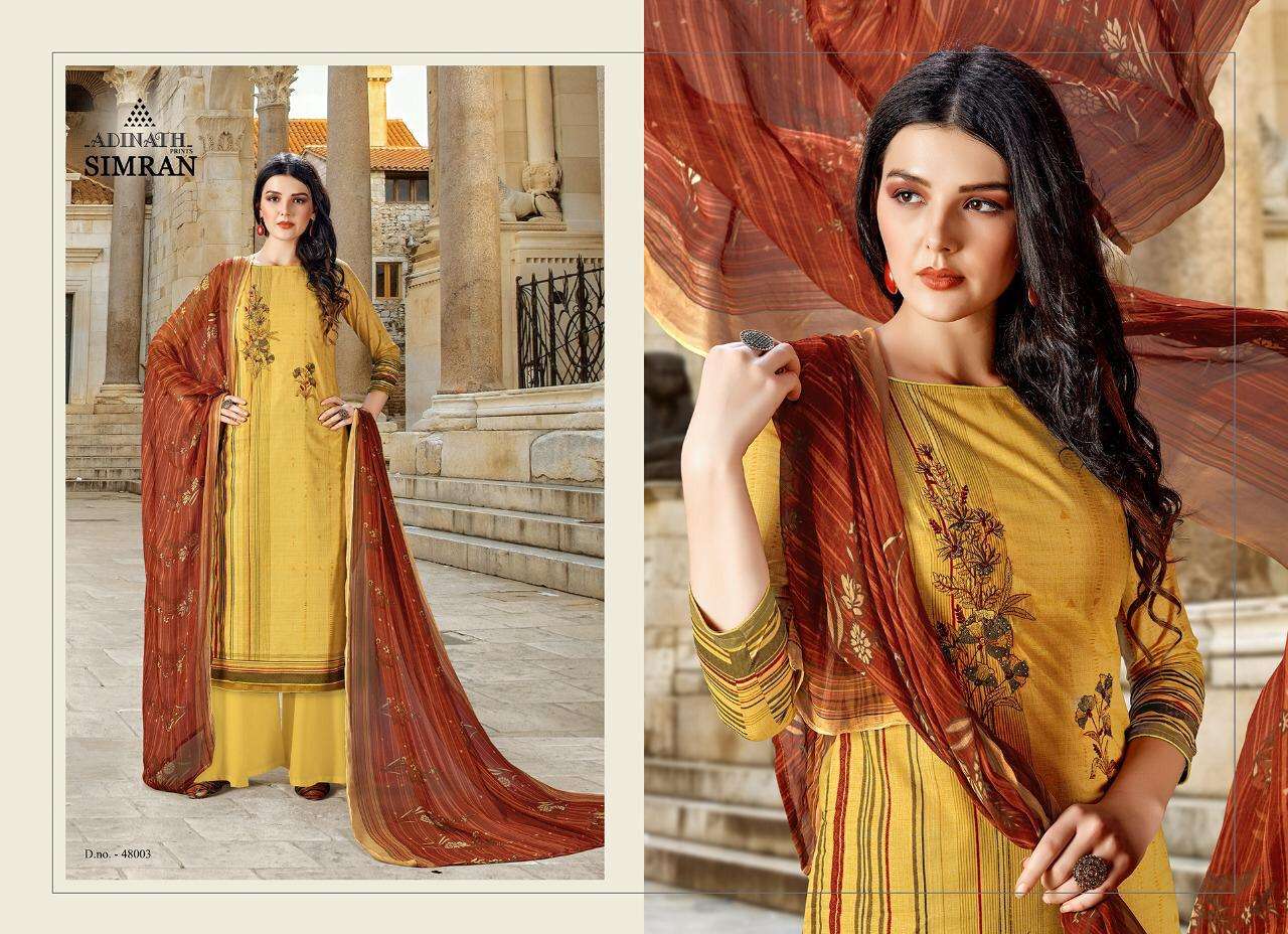 SIMRAN BY ADINATH PRINTS 48001 TO 48010 SERIES BEAUTIFUL SUITS STYLISH FANCY COLORFUL PARTY WEAR & ETHNIC WEAR PURE CAMBRIC COTTON PRINTED DRESSES AT WHOLESALE PRICE