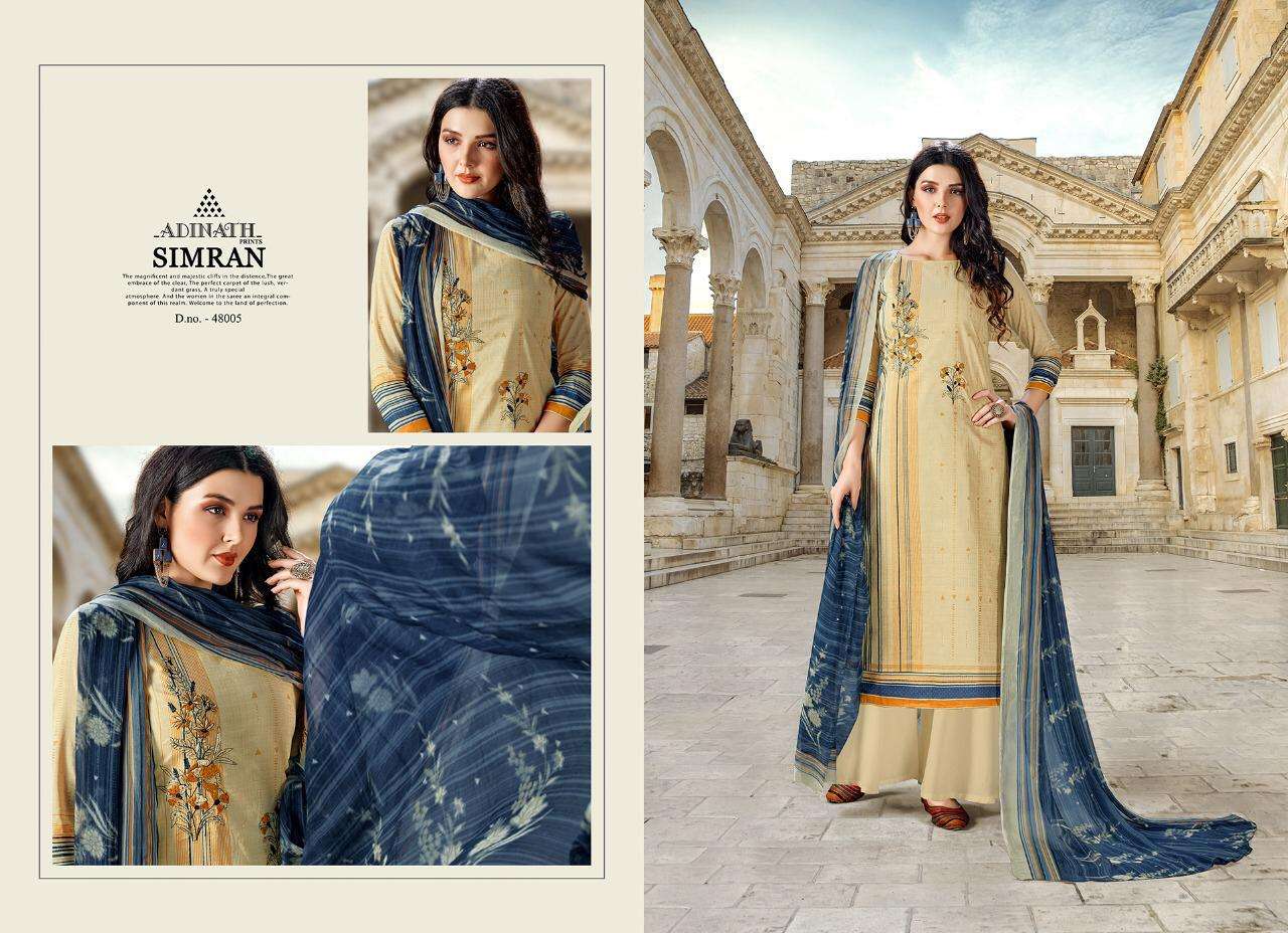 SIMRAN BY ADINATH PRINTS 48001 TO 48010 SERIES BEAUTIFUL SUITS STYLISH FANCY COLORFUL PARTY WEAR & ETHNIC WEAR PURE CAMBRIC COTTON PRINTED DRESSES AT WHOLESALE PRICE