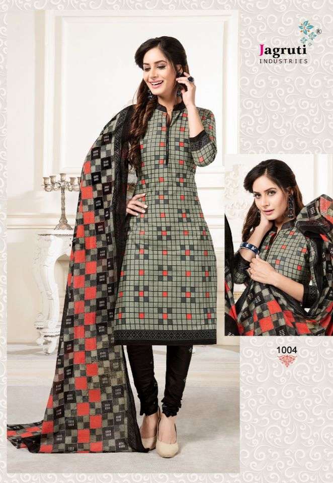 LADLI VOL-6 BY JAGRUTI 6001 TO 6010 SERIES BEAUTIFUL SUITS STYLISH FANCY COLORFUL PARTY WEAR & ETHNIC WEAR COTTON PRINTED DRESSES AT WHOLESALE PRICE