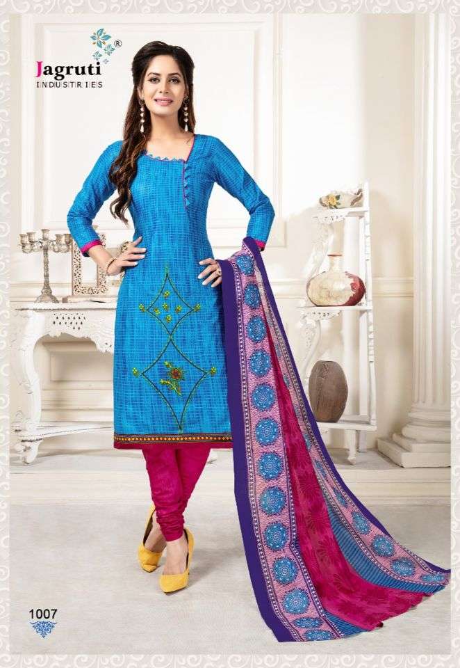 LADLI VOL-6 BY JAGRUTI 6001 TO 6010 SERIES BEAUTIFUL SUITS STYLISH FANCY COLORFUL PARTY WEAR & ETHNIC WEAR COTTON PRINTED DRESSES AT WHOLESALE PRICE