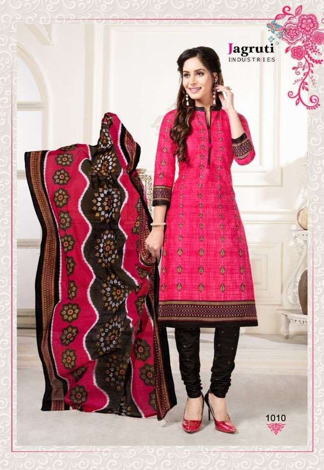 LADLI VOL-6 BY JAGRUTI 6001 TO 6010 SERIES BEAUTIFUL SUITS STYLISH FANCY COLORFUL PARTY WEAR & ETHNIC WEAR COTTON PRINTED DRESSES AT WHOLESALE PRICE