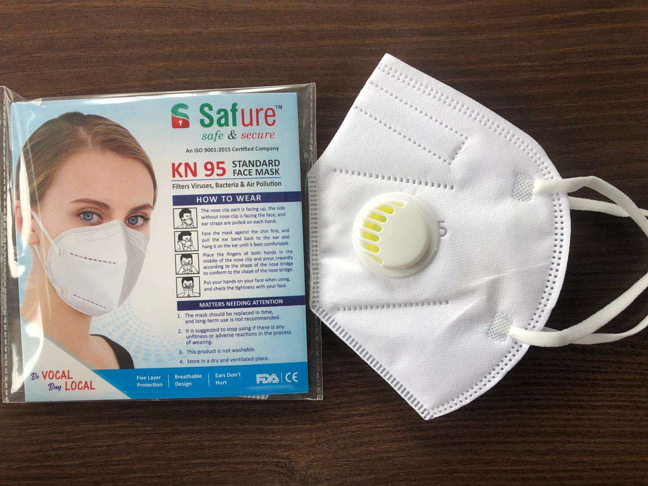 SAFURE N-95 BY FASHID WHOLESALE 100% ORIGINAL MASK WITH FILTER FIVE LAYER PROTECTION W.H.O. CERTIFIED N-95 MASK.