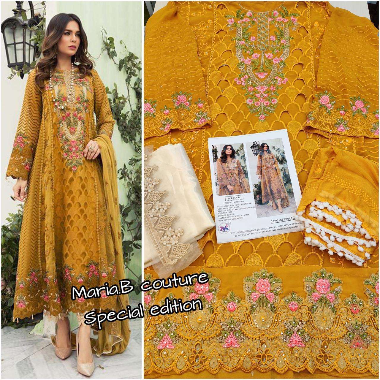 MARIA.B NX BY M3 FASHION BEAUTIFUL SUITS STYLISH FANCY COLORFUL CASUAL WEAR & ETHNIC WEAR FAUX GEORGETTE WITH EMBROIDERY DRESSES AT WHOLESALE PRICE