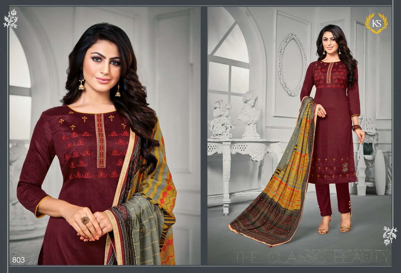 DESI KUDI BY KAPURIYA STYLE 801 TO 807 SERIES BEAUTIFUL SUITS STYLISH FANCY COLORFUL PARTY WEAR & OCCASIONAL WEAR JAM SATIN PRINTED WITH EMBROIDERY DRESSES AT WHOLESALE PRICE