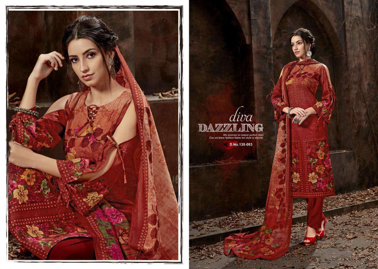 JHUMMAR BY KAY VEE 135-001 TO 135-010 SERIES DESIGNER SUITS BEAUTIFUL STYLISH FANCY COLORFUL PARTY WEAR & ETHNIC WEAR HEAVY CAMBRIC COTTON DIGITAL PRINTED DRESSES AT WHOLESALE PRICE