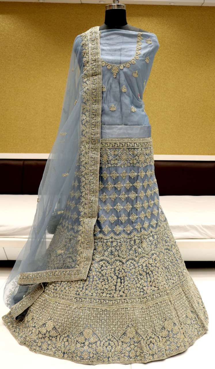 SPARK VOL-1 BY RIDDHOO FASHION 1001 TO 1004 SERIES BRIDAL WEAR COLLECTION BEAUTIFUL STYLISH COLORFUL FANCY PARTY WEAR & OCCASIONAL WEAR NET LEHENGAS AT WHOLESALE PRICE