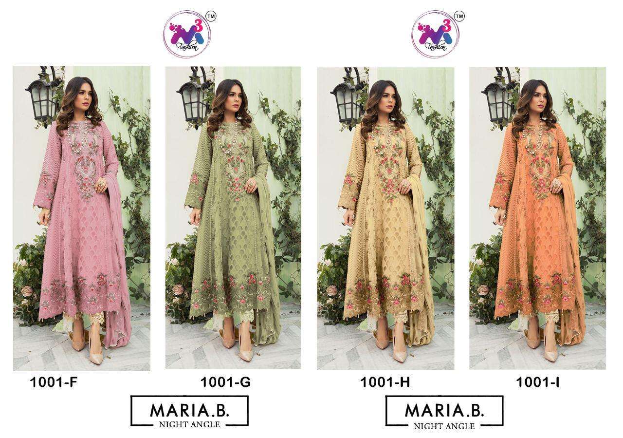 MARIA.B VOL-2 BY M3 FASHION 1001-F TO 1001-I SERIES BEAUTIFUL SUITS STYLISH FANCY COLORFUL CASUAL WEAR & ETHNIC WEAR FAUX GEORGETTE WITH EMBROIDERY DRESSES AT WHOLESALE PRICE