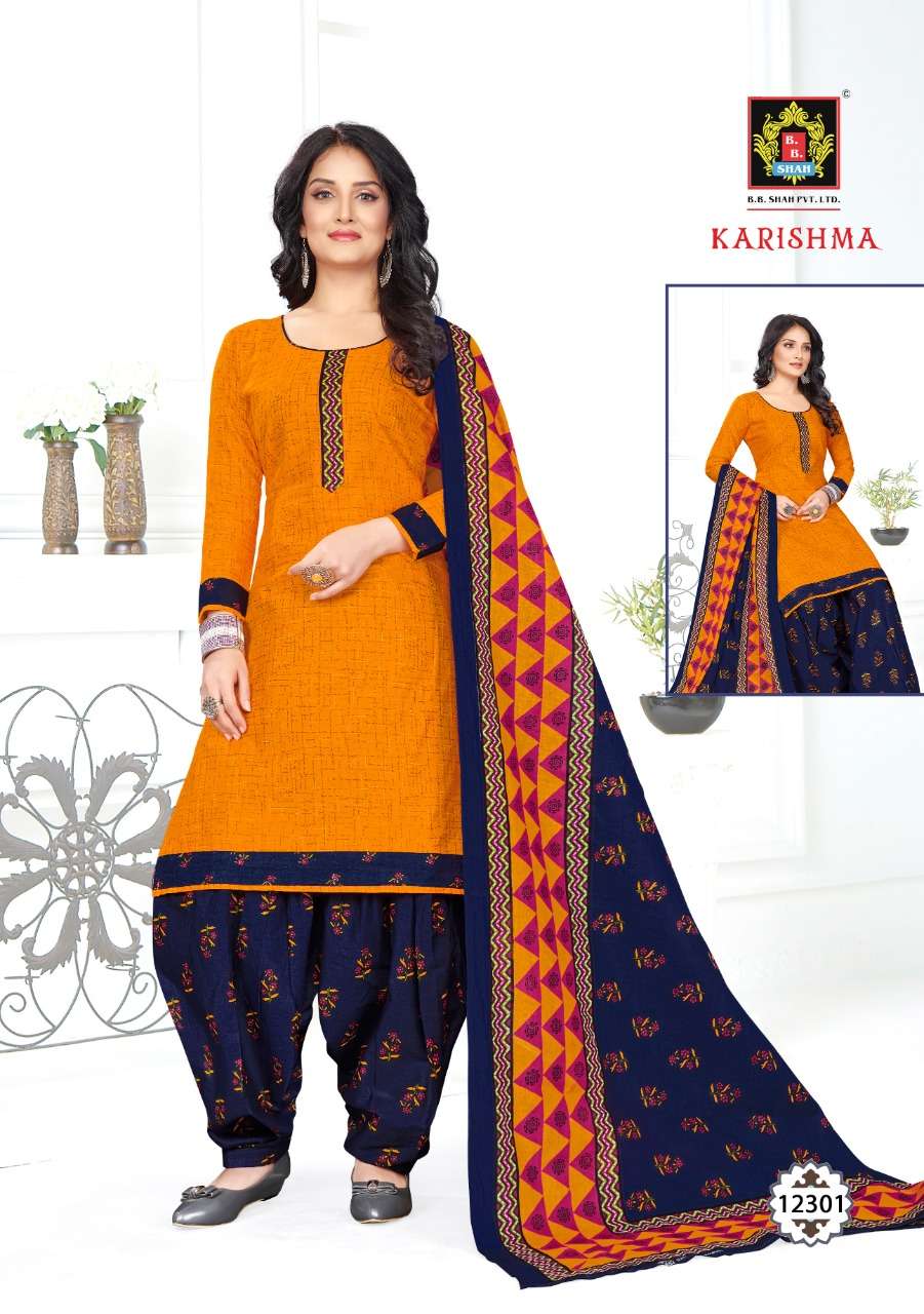 KARISHMA VOL-4 BY B B SHAH 12301 TO 12312 SERIES DESIGNER SUITS BEAUTIFUL FANCY COLORFUL STYLISH PARTY WEAR & ETHNIC WEAR COTTON PRINTED DRESSES AT WHOLESALE PRICE