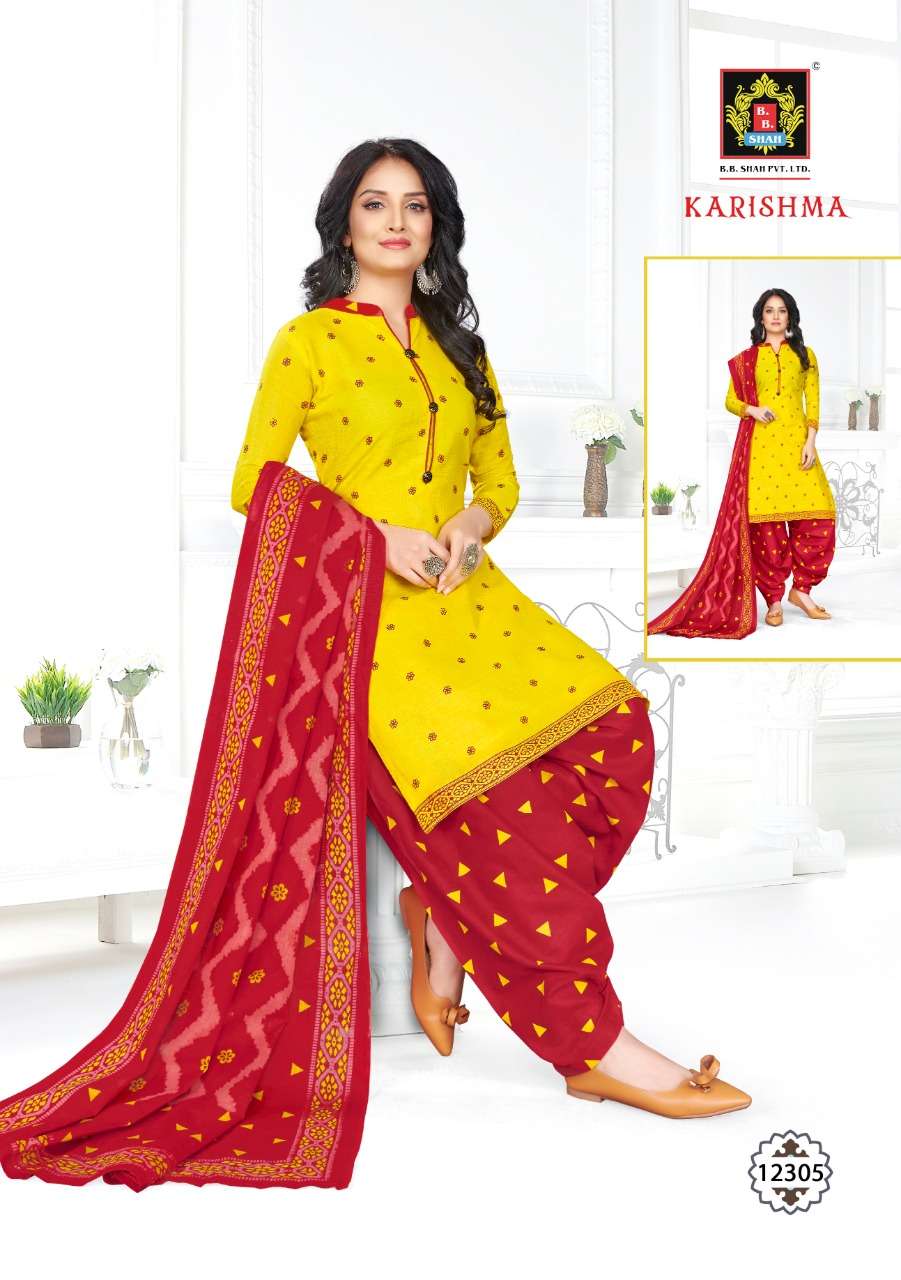 KARISHMA VOL-4 BY B B SHAH 12301 TO 12312 SERIES DESIGNER SUITS BEAUTIFUL FANCY COLORFUL STYLISH PARTY WEAR & ETHNIC WEAR COTTON PRINTED DRESSES AT WHOLESALE PRICE