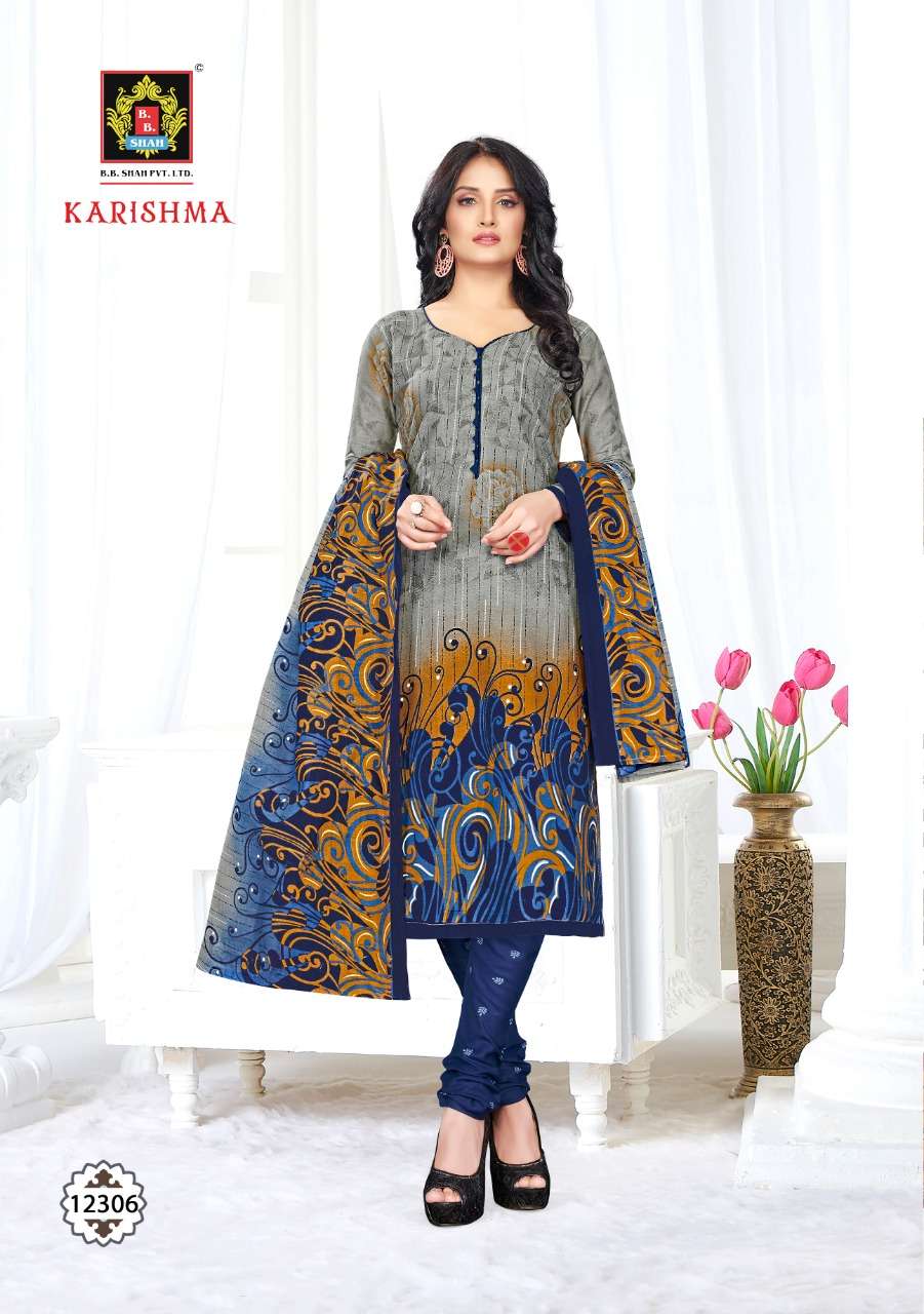 KARISHMA VOL-4 BY B B SHAH 12301 TO 12312 SERIES DESIGNER SUITS BEAUTIFUL FANCY COLORFUL STYLISH PARTY WEAR & ETHNIC WEAR COTTON PRINTED DRESSES AT WHOLESALE PRICE