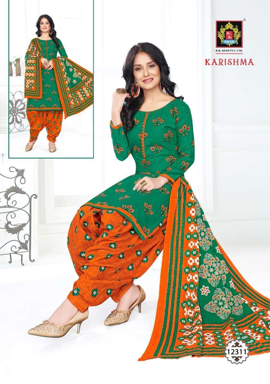 KARISHMA VOL-4 BY B B SHAH 12301 TO 12312 SERIES DESIGNER SUITS BEAUTIFUL FANCY COLORFUL STYLISH PARTY WEAR & ETHNIC WEAR COTTON PRINTED DRESSES AT WHOLESALE PRICE