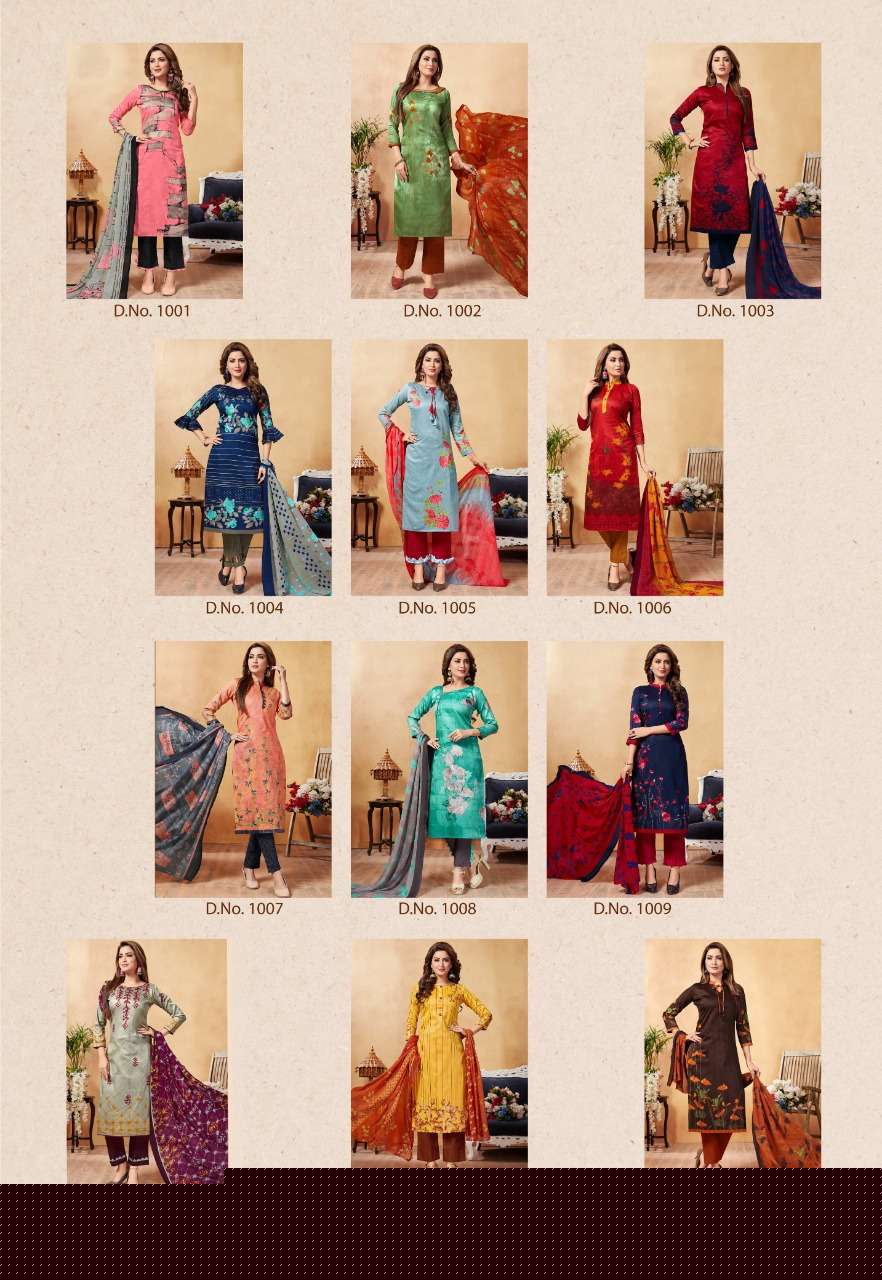 KESAR VOL-10 BY PALAK CHOICE 1001 TO 1012 SERIES DESIGNER SUITS BEAUTIFUL FANCY COLORFUL STYLISH PARTY WEAR & ETHNIC WEAR PURE COTTON PRINTED DRESSES AT WHOLESALE PRICE