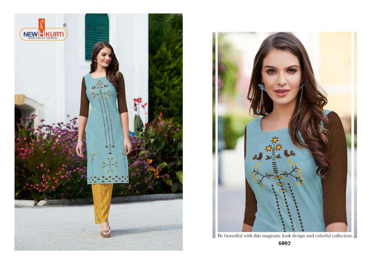 NEITH BY NEHA FASHION 6001 TO 6007 SERIES BEAUTIFUL STYLISH COLORFUL FANCY PARTY WEAR & ETHNIC WEAR & READY TO WEAR HEAVY RAYON WITH DIGITAL PRINT KURTIS WITH BOTTOM AT WHOLESALE PRICE