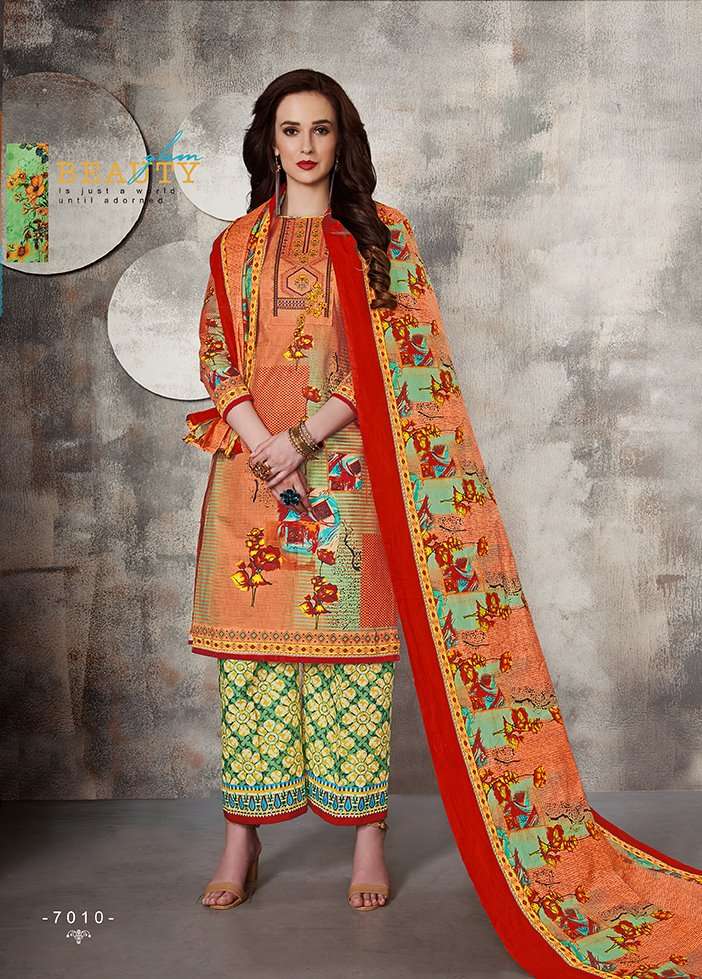 KASHISH VOL-7 BY SLT 7001 TO 7010 SERIES DESIGNER SUITS BEAUTIFUL FANCY COLORFUL STYLISH PARTY WEAR & ETHNIC WEAR PURE COTTON PRINTED DRESSES AT WHOLESALE PRICE