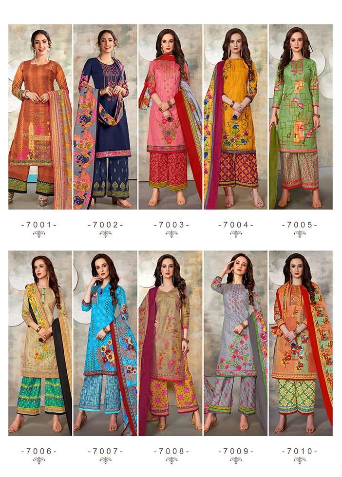 KASHISH VOL-7 BY SLT 7001 TO 7010 SERIES DESIGNER SUITS BEAUTIFUL FANCY COLORFUL STYLISH PARTY WEAR & ETHNIC WEAR PURE COTTON PRINTED DRESSES AT WHOLESALE PRICE