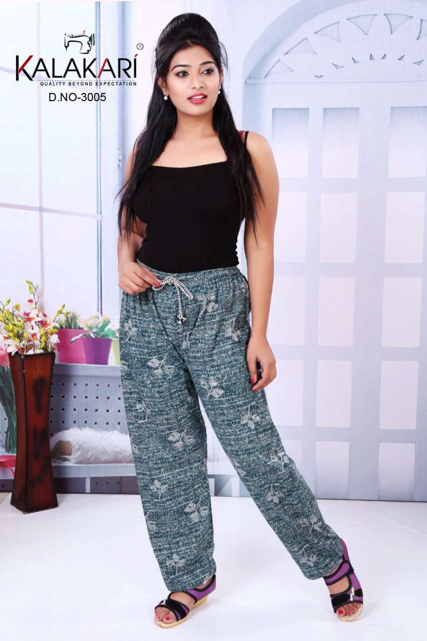 INKLINE PLAZO BY KALAKARI 3001 TO 3005 SERIES DESIGNER WEAR COLLECTION BEAUTIFUL STYLISH FANCY COLORFUL PARTY WEAR & OCCASIONAL WEAR COTTON LYCRA/MATTE LYCRA/SINKER PLAZO AT WHOLESALE PRICE
