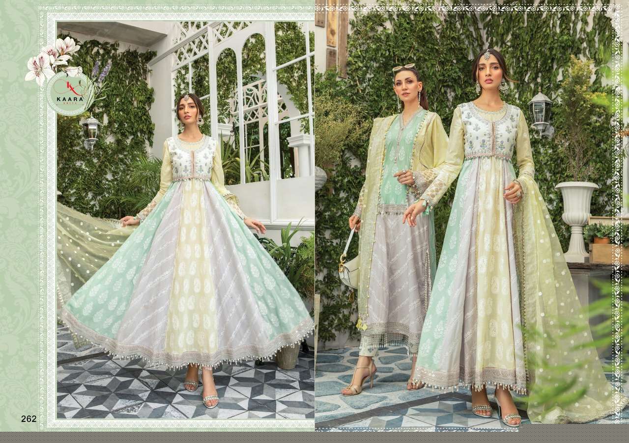 MARIA.B LAWN EID COLLECTION 2020 BY KAARA SUITS 261 TO 265 DESIGNER FESTIVE PAKISTANI SUITS COLLECTION BEAUTIFUL STYLISH FANCY COLORFUL PARTY WEAR & OCCASIONAL WEAR PURE COTTON WITH EMBROIDERED DRESSES AT WHOLESALE PRICE