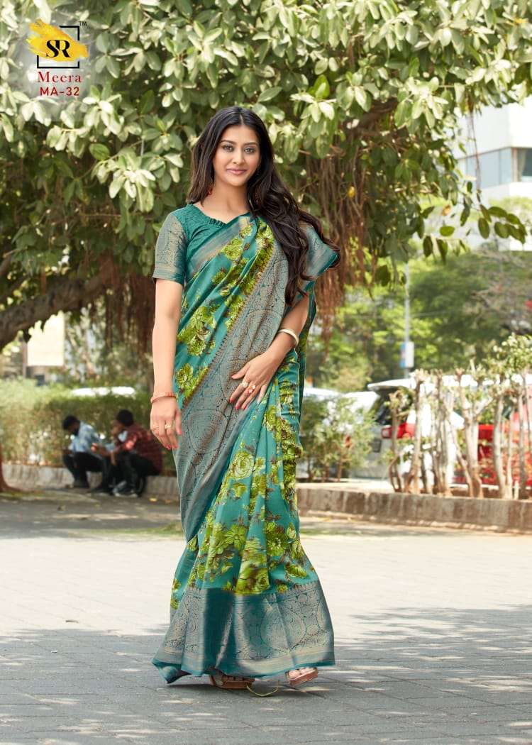 MEERA SILK BY RAJYOG INDIAN TRADITIONAL WEAR COLLECTION BEAUTIFUL STYLISH FANCY COLORFUL PARTY WEAR & OCCASIONAL WEAR HANDLOOM WEAVING PRINTED LINEN SAREES AT WHOLESALE PRICE