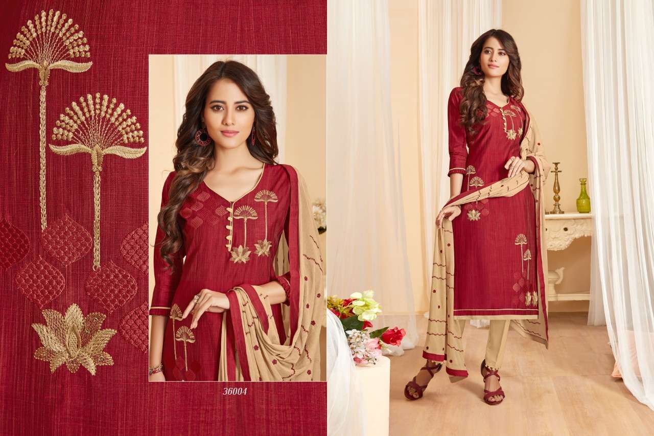 NIRALI VOL-7 BY RAGHAV ROYALS 36001 TO 36012 SERIES BEAUTIFUL SUITS STYLISH FANCY COLORFUL PARTY WEAR & ETHNIC WEAR SOUTH COTTON SLUB EMBROIDERED DRESSES AT WHOLESALE PRICE