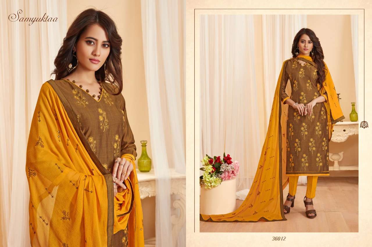 NIRALI VOL-7 BY RAGHAV ROYALS 36001 TO 36012 SERIES BEAUTIFUL SUITS STYLISH FANCY COLORFUL PARTY WEAR & ETHNIC WEAR SOUTH COTTON SLUB EMBROIDERED DRESSES AT WHOLESALE PRICE