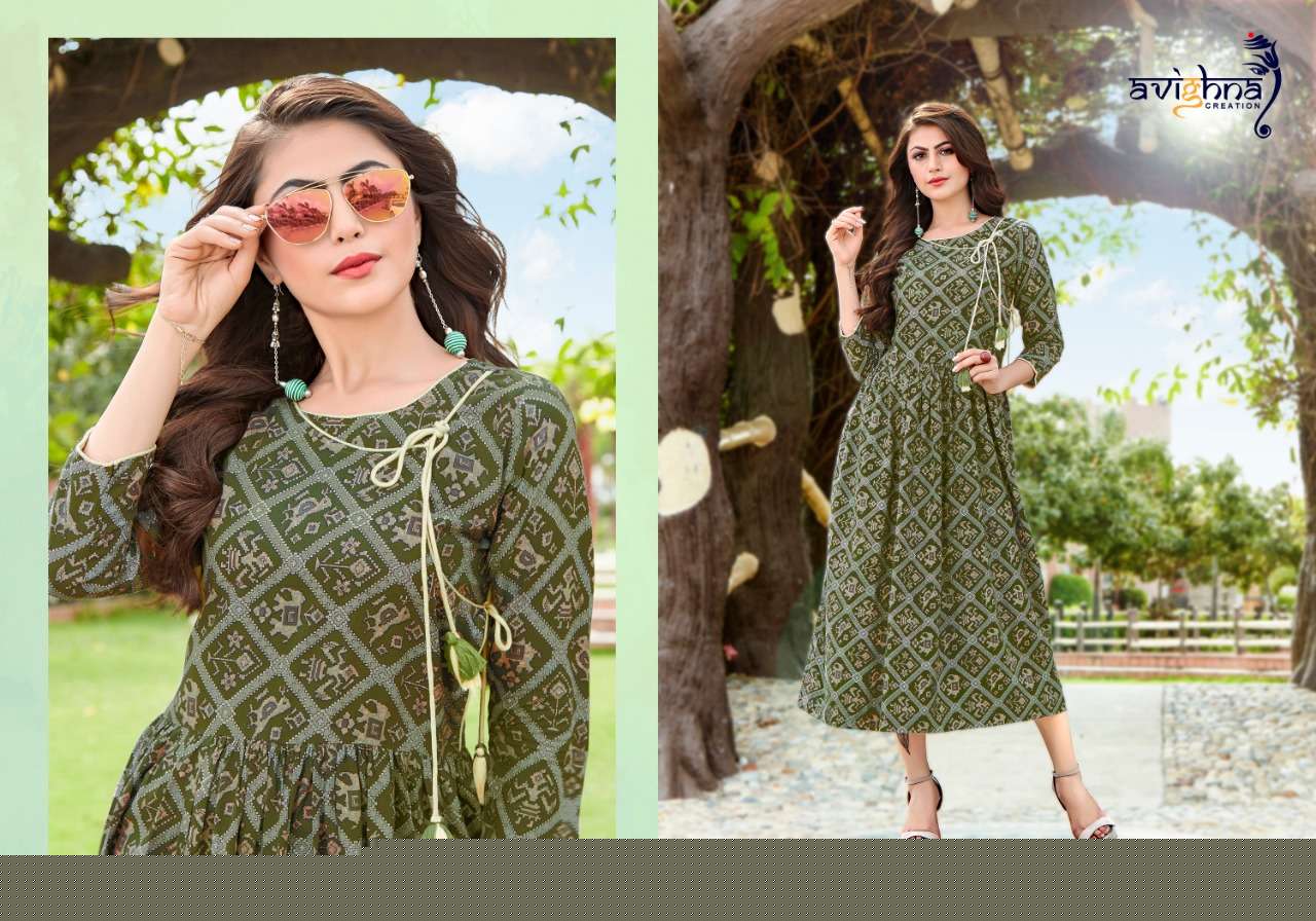 Navlika Vol-2 By Avighna Creation 48 To 55 Series Beautiful Stylish Fancy Colorful Casual Wear & Ethnic Wear & Ready To Wear Rayon Printed Kurtis At Wholesale Price