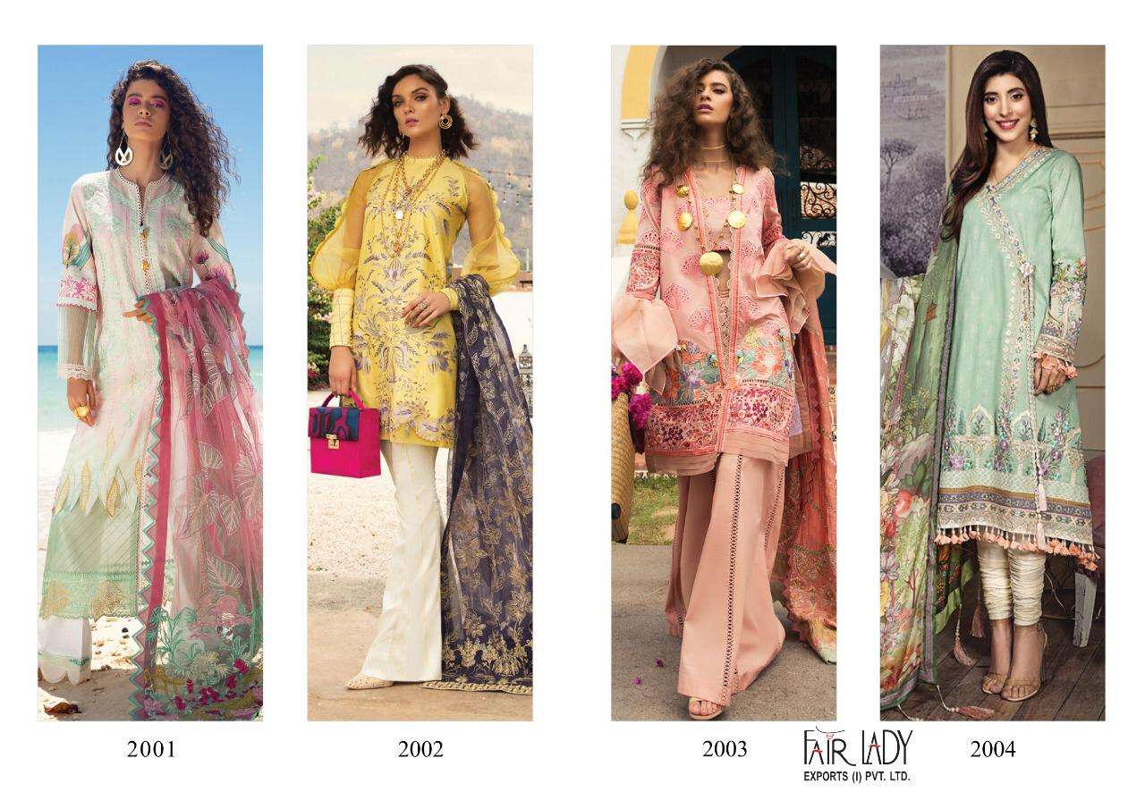 RANG RASIYA BY FAIR LADY 2001 TO 2004 SERIES BEAUTIFUL SUITS STYLISH FANCY COLORFUL CASUAL WEAR & ETHNIC WEAR PURE COTTON LAWN PRINT WITH EMBROIDERY DRESSES AT WHOLESALE PRICE