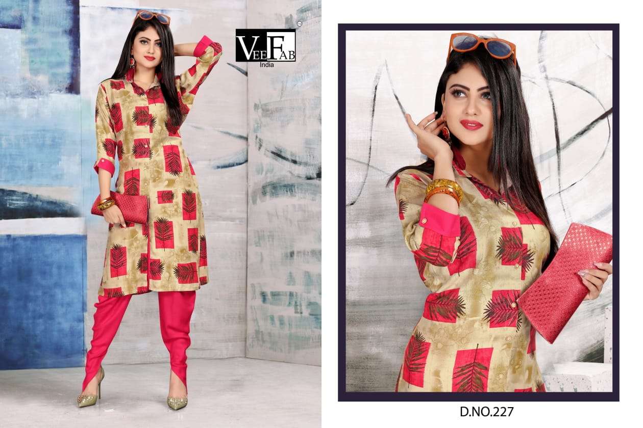 Pankh Vol-2 By Vee Fab 226 To 230 Series Indian Traditional Wear Collection Beautiful Stylish Fancy Colorful Party Wear & Occasional Wear Rayon Dyed And Printed Kurtis At Wholesale Price