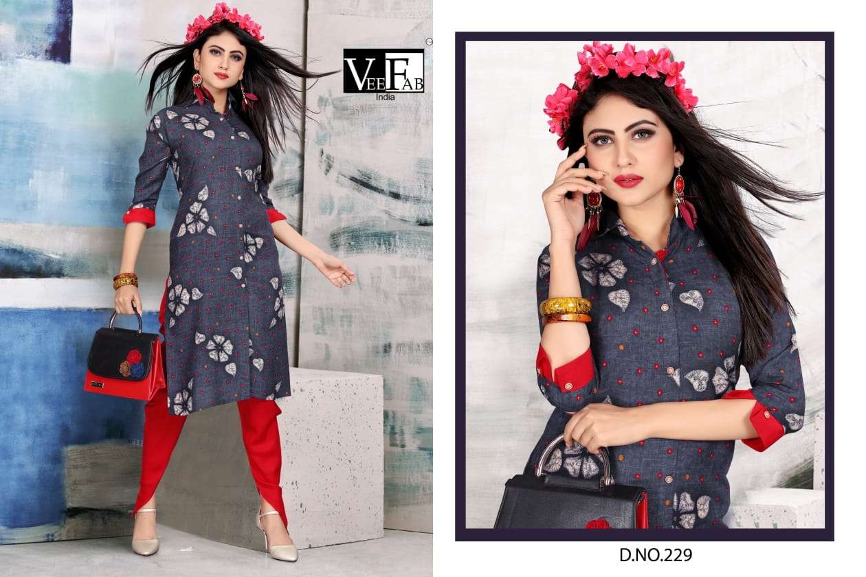 Pankh Vol-2 By Vee Fab 226 To 230 Series Indian Traditional Wear Collection Beautiful Stylish Fancy Colorful Party Wear & Occasional Wear Rayon Dyed And Printed Kurtis At Wholesale Price
