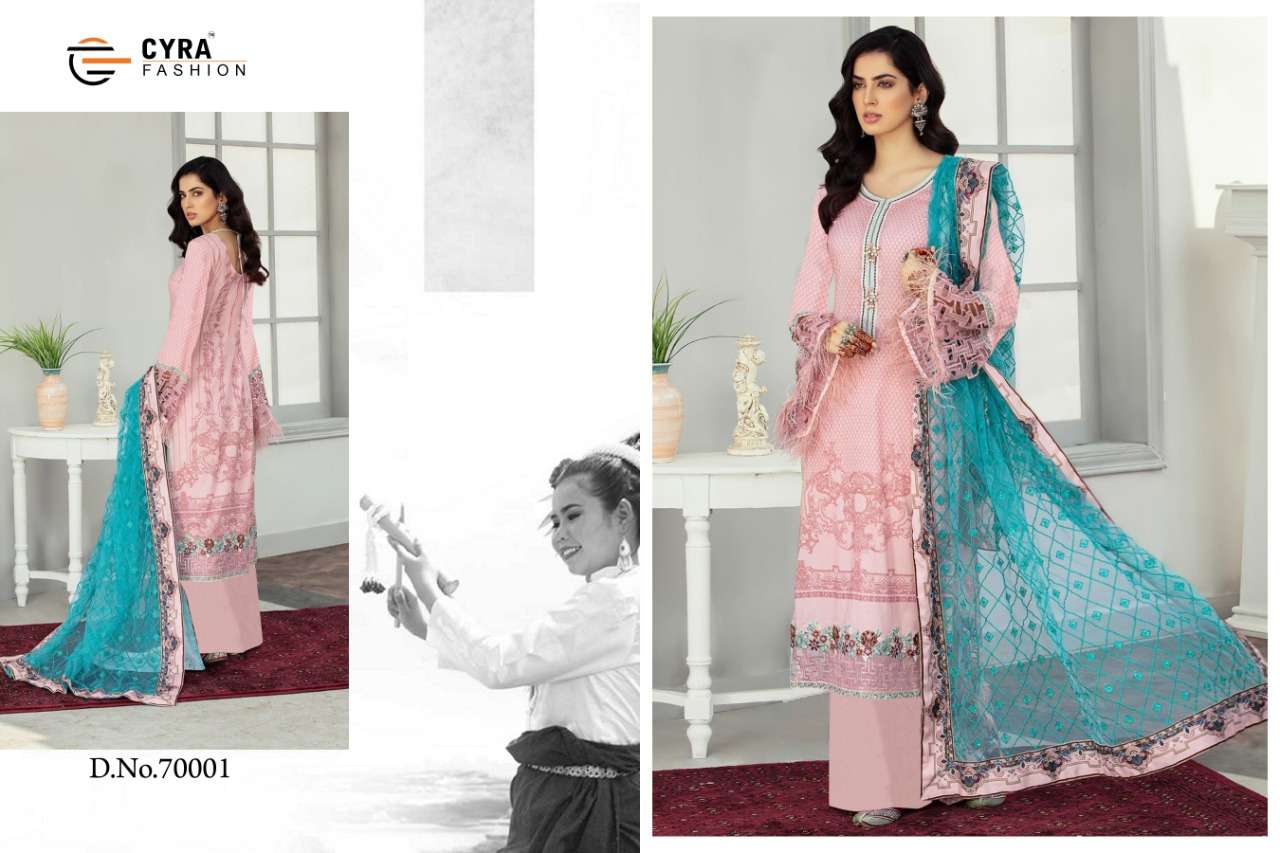 AFROZE BY CYRA FASHION 70001 TO 70002 SERIES PAKISTANI SUITS BEAUTIFUL FANCY COLORFUL STYLISH PARTY WEAR & OCCASIONAL WEAR JAM COTTON WITH EMBROIDERY DRESSES AT WHOLESALE PRICE