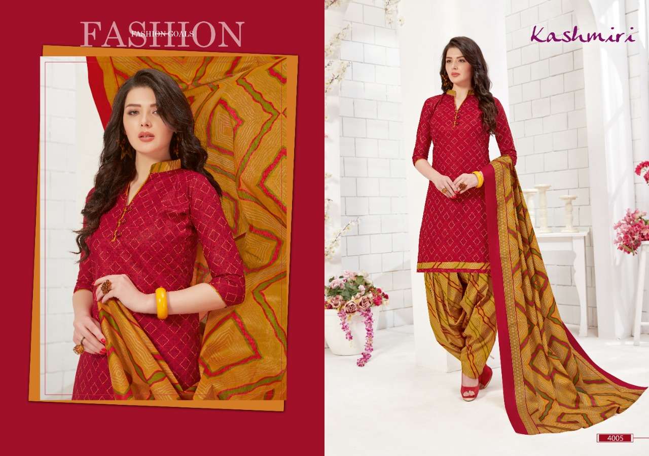 KASHMIRI VOL-4 BY GANESHA 4005 TO 4016 SERIES BEAUTIFUL STYLISH PATIALA SUITS FANCY COLORFUL CASUAL WEAR & ETHNIC WEAR & READY TO WEAR COTTON PRINTED DRESSES AT WHOLESALE PRICE