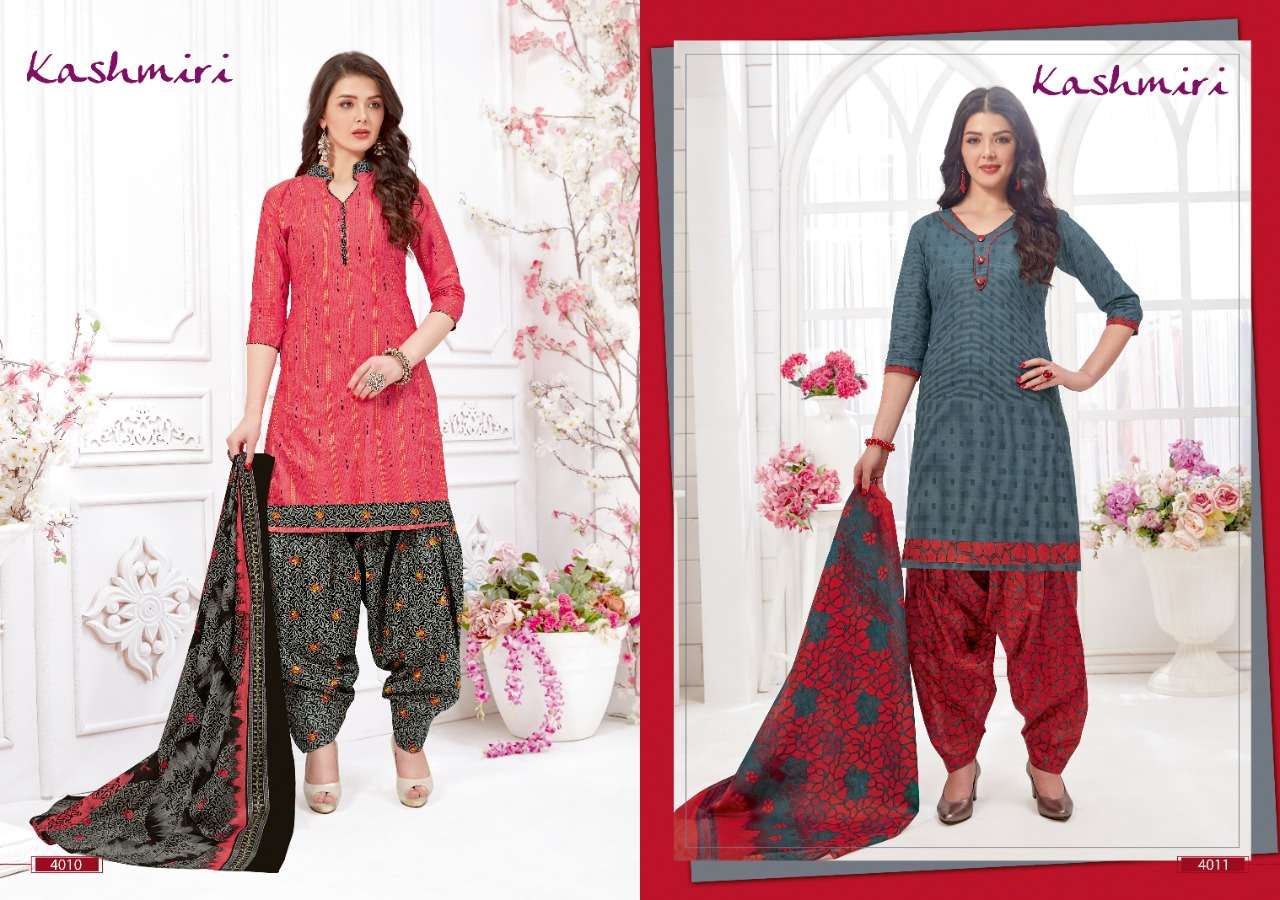 KASHMIRI VOL-4 BY GANESHA 4005 TO 4016 SERIES BEAUTIFUL STYLISH PATIALA SUITS FANCY COLORFUL CASUAL WEAR & ETHNIC WEAR & READY TO WEAR COTTON PRINTED DRESSES AT WHOLESALE PRICE