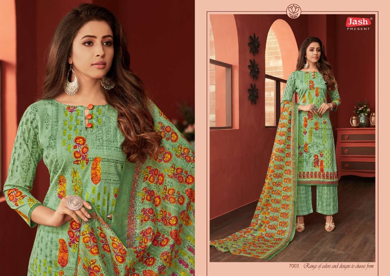 ELLIZA VOL-7 BY JASH 7001 TO 7010 SERIES BEAUTIFUL STYLISH SUITS FANCY COLORFUL CASUAL WEAR & ETHNIC WEAR & READY TO WEAR PURE COTTON PRINTED DRESSES AT WHOLESALE PRICE