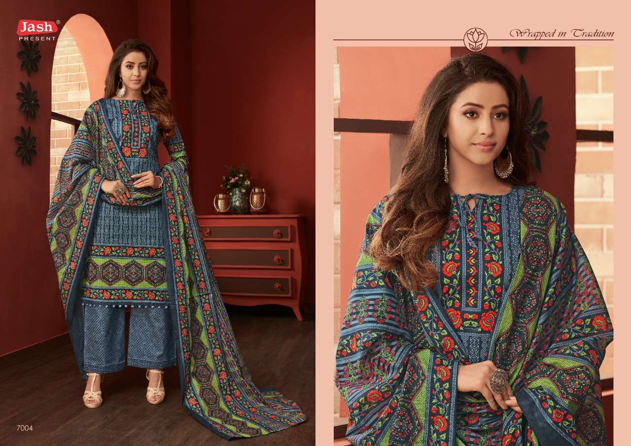 ELLIZA VOL-7 BY JASH 7001 TO 7010 SERIES BEAUTIFUL STYLISH SUITS FANCY COLORFUL CASUAL WEAR & ETHNIC WEAR & READY TO WEAR PURE COTTON PRINTED DRESSES AT WHOLESALE PRICE