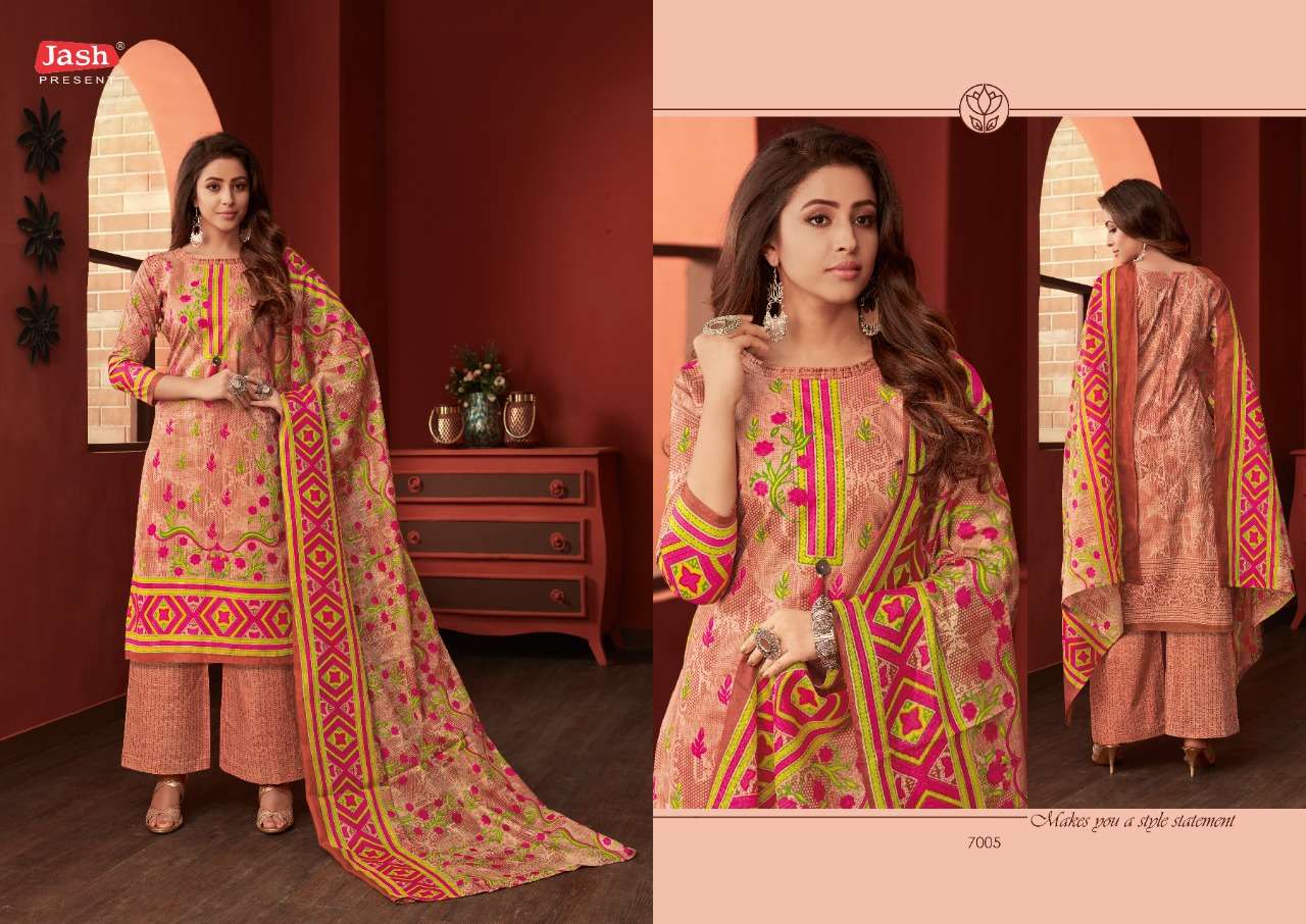 ELLIZA VOL-7 BY JASH 7001 TO 7010 SERIES BEAUTIFUL STYLISH SUITS FANCY COLORFUL CASUAL WEAR & ETHNIC WEAR & READY TO WEAR PURE COTTON PRINTED DRESSES AT WHOLESALE PRICE
