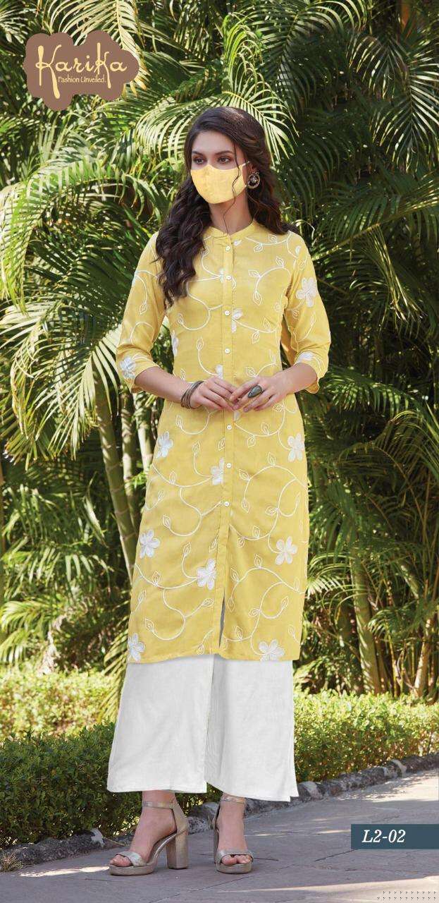 LILY VOL-2 BY KARIKA 01 TO 06 SERIES BEAUTIFUL STYLISH COLORFUL FANCY PARTY WEAR & ETHNIC WEAR & READY TO WEAR COTTONJ SLUB PRINTED KURTIS AT WHOLESALE PRICE