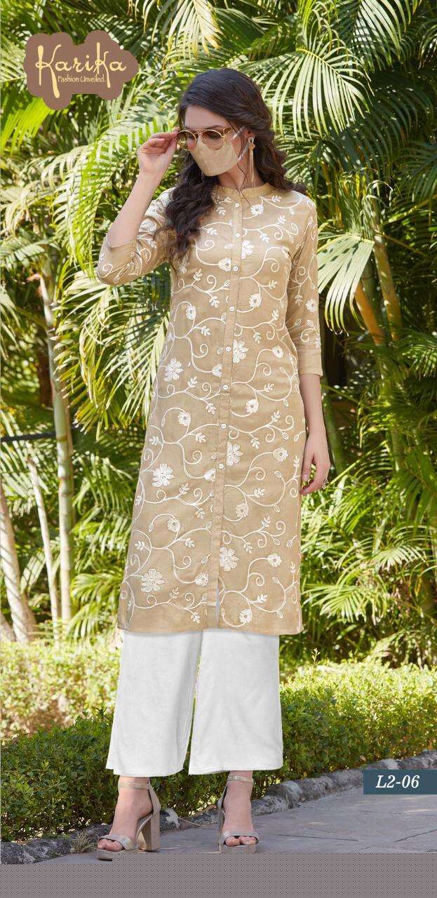 LILY VOL-2 BY KARIKA 01 TO 06 SERIES BEAUTIFUL STYLISH COLORFUL FANCY PARTY WEAR & ETHNIC WEAR & READY TO WEAR COTTONJ SLUB PRINTED KURTIS AT WHOLESALE PRICE