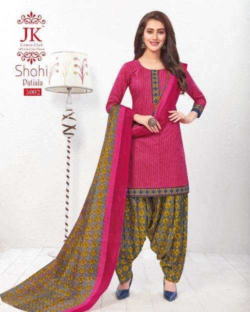 SHAHI PATIALA VOL-5 BY JK COTTON CLUB 5001 TO 5010 SERIES BEAUTIFUL PATIYALA SUITS COLORFUL STYLISH FANCY COLORFUL CASUAL WEAR & ETHNIC WEAR COTTON PRINTED DRESSES AT WHOLESALE PRICE