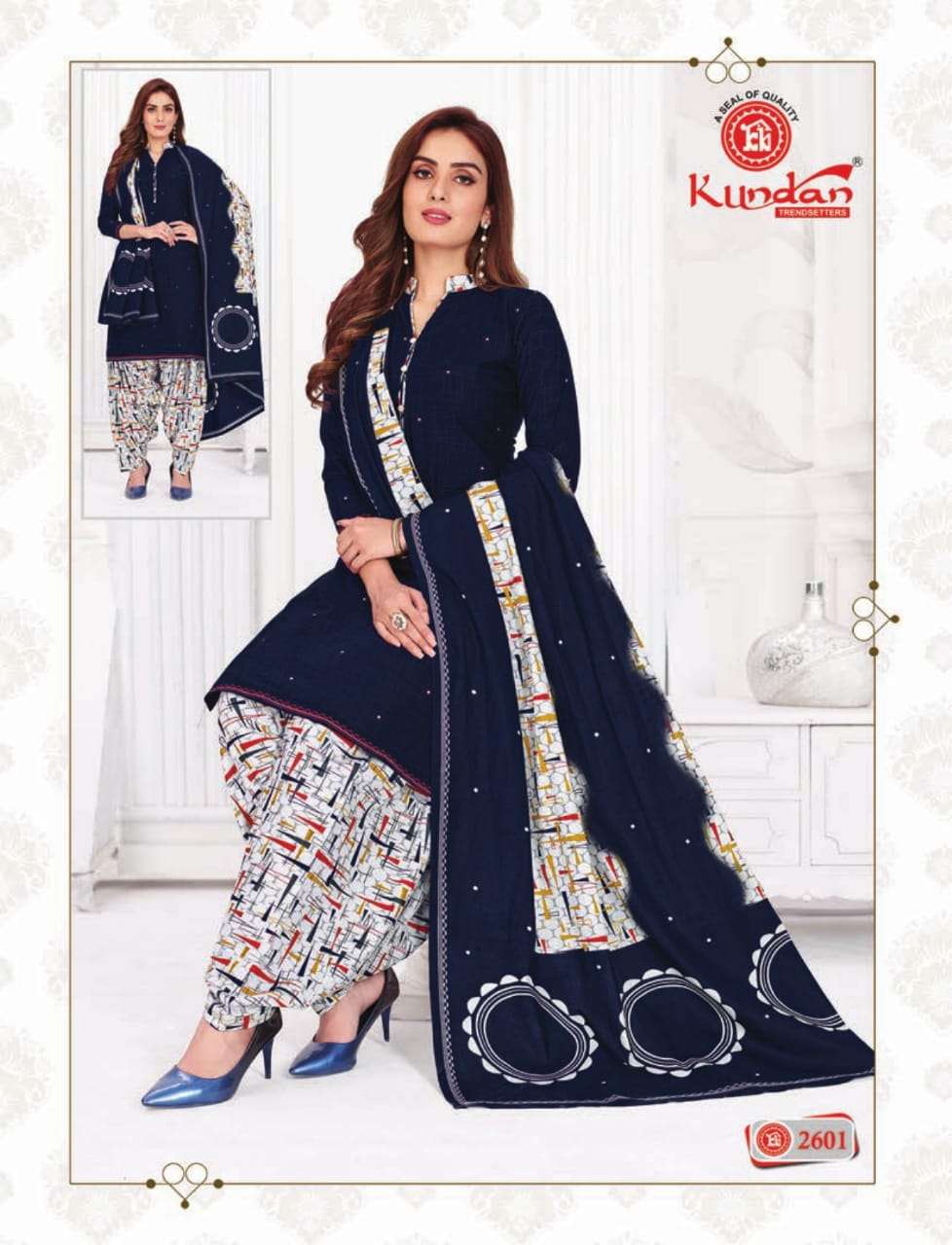 PATIYALA KUDI VOL-5 BY KUNDAN 2601 TO 2618 SERIES BEAUTIFUL PATIYALA SUITS COLORFUL STYLISH FANCY COLORFUL CASUAL WEAR & ETHNIC WEAR COTTON PRINTED DRESSES AT WHOLESALE PRICE