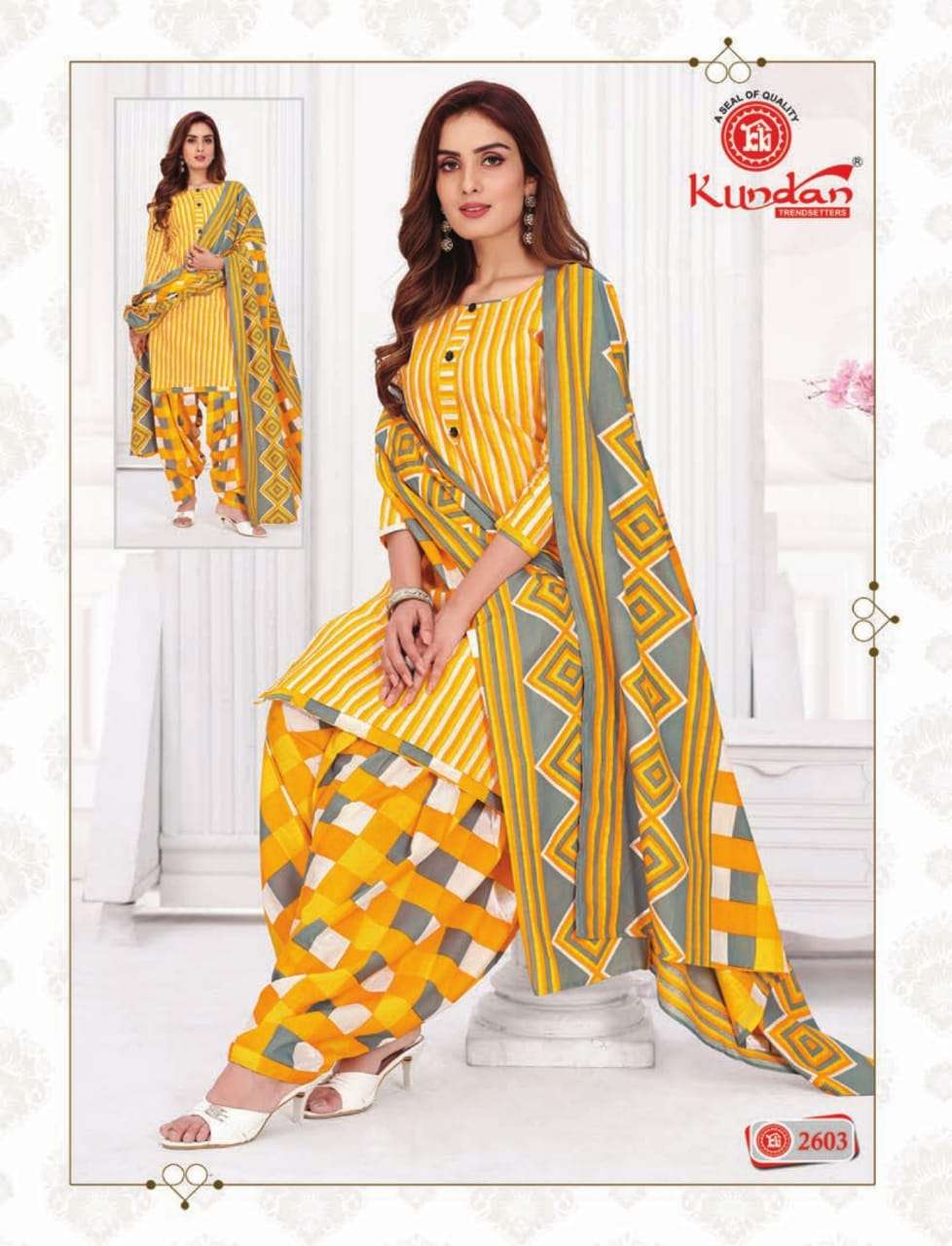 PATIYALA KUDI VOL-5 BY KUNDAN 2601 TO 2618 SERIES BEAUTIFUL PATIYALA SUITS COLORFUL STYLISH FANCY COLORFUL CASUAL WEAR & ETHNIC WEAR COTTON PRINTED DRESSES AT WHOLESALE PRICE