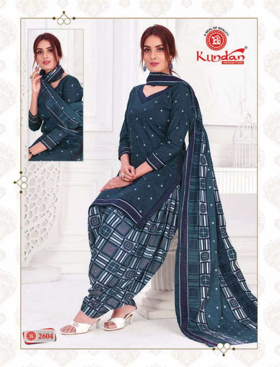 PATIYALA KUDI VOL-5 BY KUNDAN 2601 TO 2618 SERIES BEAUTIFUL PATIYALA SUITS COLORFUL STYLISH FANCY COLORFUL CASUAL WEAR & ETHNIC WEAR COTTON PRINTED DRESSES AT WHOLESALE PRICE