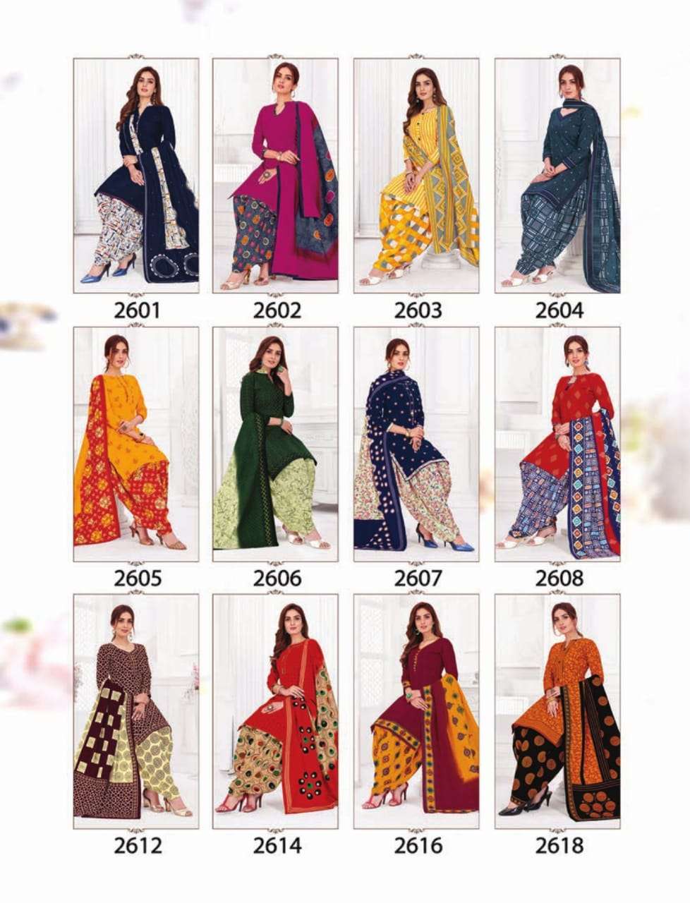 PATIYALA KUDI VOL-5 BY KUNDAN 2601 TO 2618 SERIES BEAUTIFUL PATIYALA SUITS COLORFUL STYLISH FANCY COLORFUL CASUAL WEAR & ETHNIC WEAR COTTON PRINTED DRESSES AT WHOLESALE PRICE