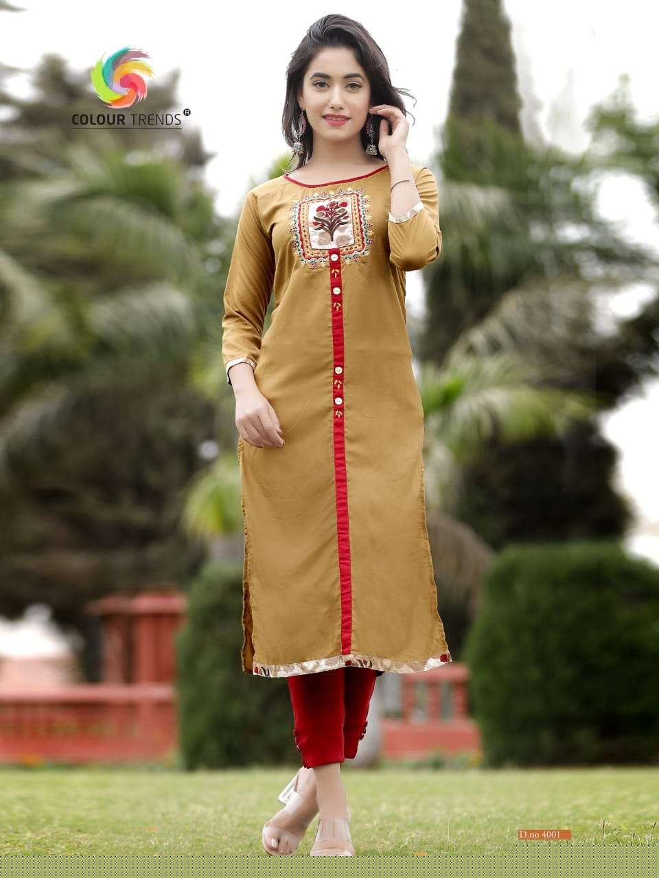 PRARA VOL-4 BY COLOUR TRENDS 4001 TO 4006 SERIES BEAUTIFUL STYLISH COLORFUL FANCY PARTY WEAR & ETHNIC WEAR & READY TO WEAR RAYON EMBROIDERED KURTIS AT WHOLESALE PRICE