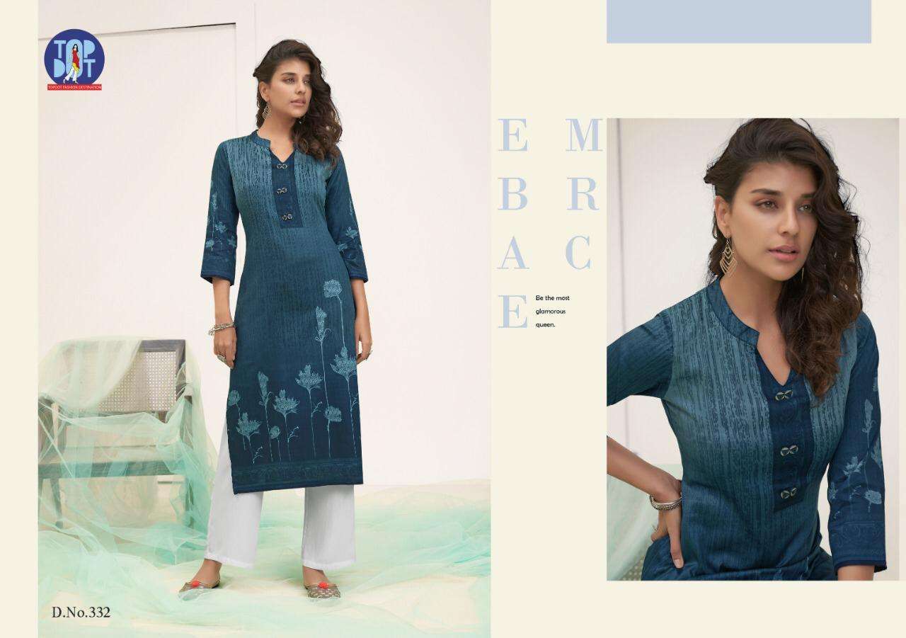 MOTIF VOL-7 BY TOP DOT 3311 TO 338 SERIES BEAUTIFUL STYLISH COLORFUL FANCY PARTY WEAR & ETHNIC WEAR & READY TO WEAR PURE JAM COTTON PRINTED KURTIS AT WHOLESALE PRICE