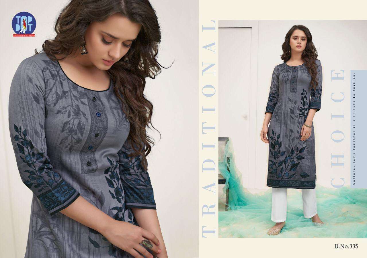MOTIF VOL-7 BY TOP DOT 3311 TO 338 SERIES BEAUTIFUL STYLISH COLORFUL FANCY PARTY WEAR & ETHNIC WEAR & READY TO WEAR PURE JAM COTTON PRINTED KURTIS AT WHOLESALE PRICE