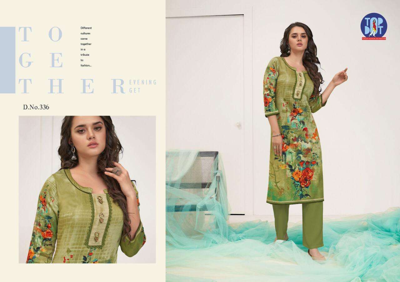 MOTIF VOL-7 BY TOP DOT 3311 TO 338 SERIES BEAUTIFUL STYLISH COLORFUL FANCY PARTY WEAR & ETHNIC WEAR & READY TO WEAR PURE JAM COTTON PRINTED KURTIS AT WHOLESALE PRICE