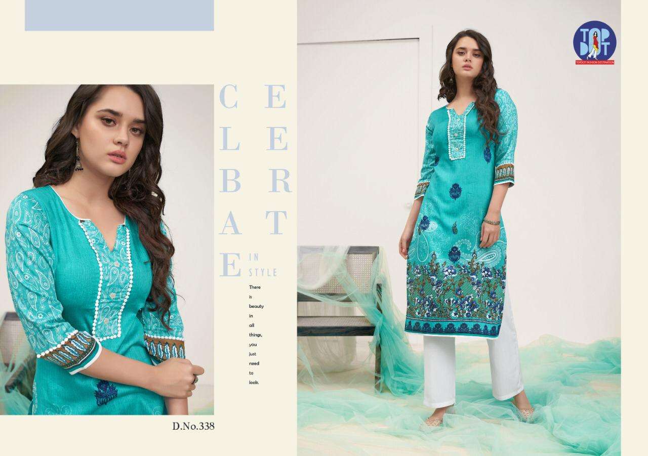 MOTIF VOL-7 BY TOP DOT 3311 TO 338 SERIES BEAUTIFUL STYLISH COLORFUL FANCY PARTY WEAR & ETHNIC WEAR & READY TO WEAR PURE JAM COTTON PRINTED KURTIS AT WHOLESALE PRICE